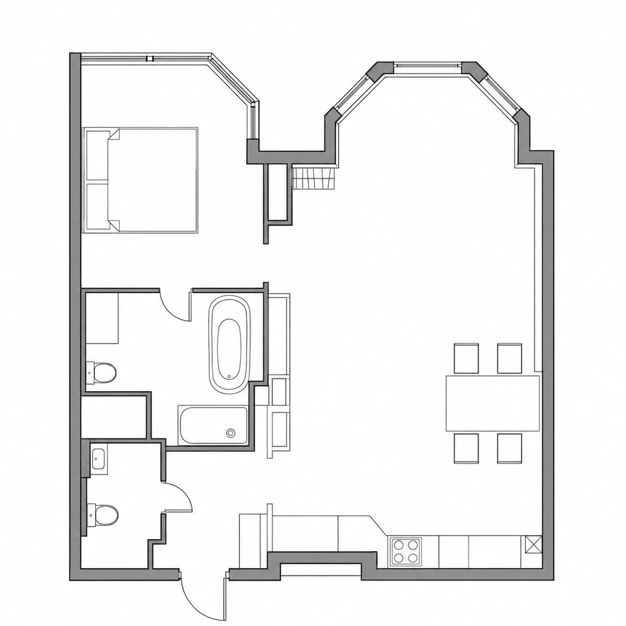 Планировка: 1-комнатная квартира 62,6 м² в ЖК «Доминион» (Dominion)