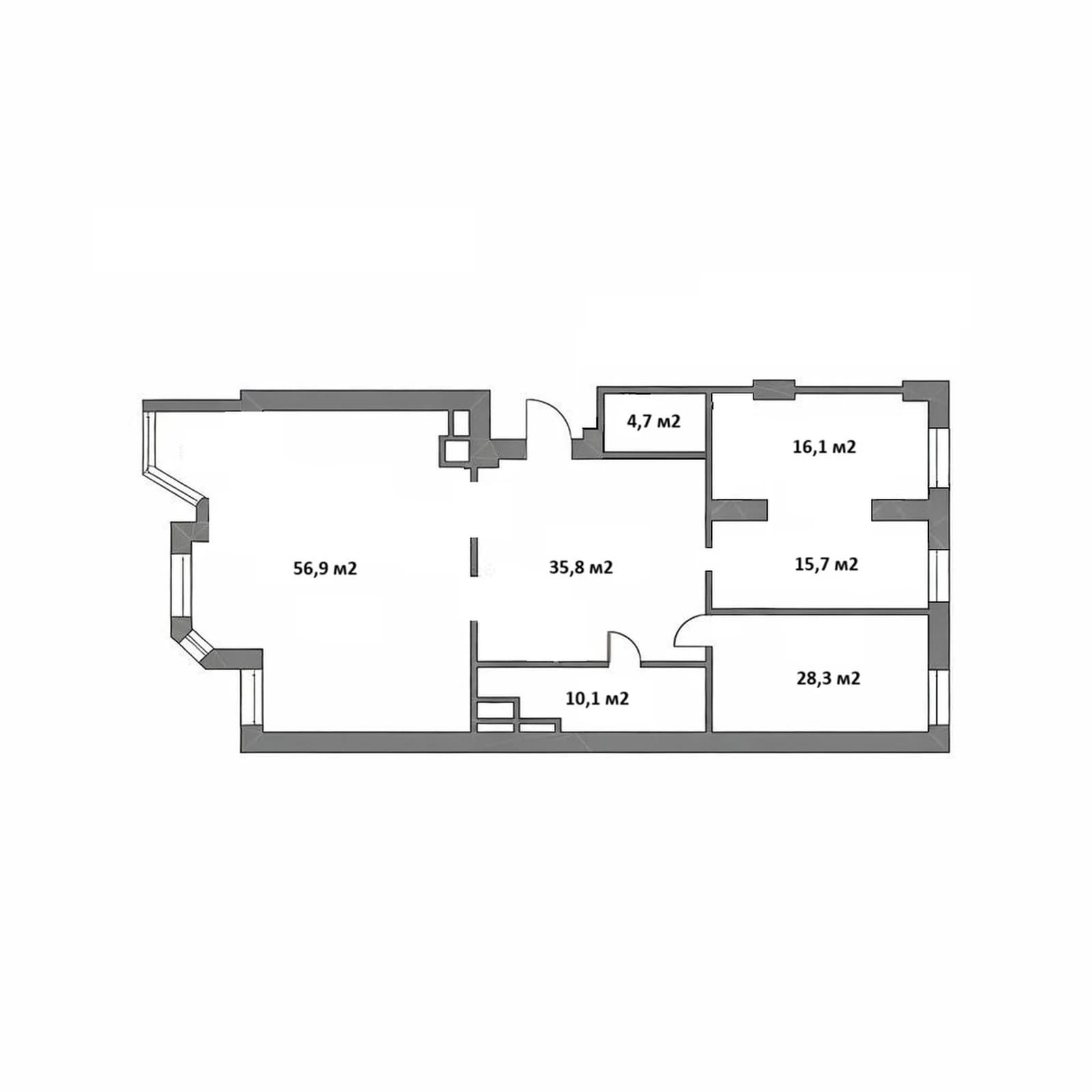 Планировка: 4-комнатная квартира 168,5 м² в ЖК «Доминион» (Dominion)