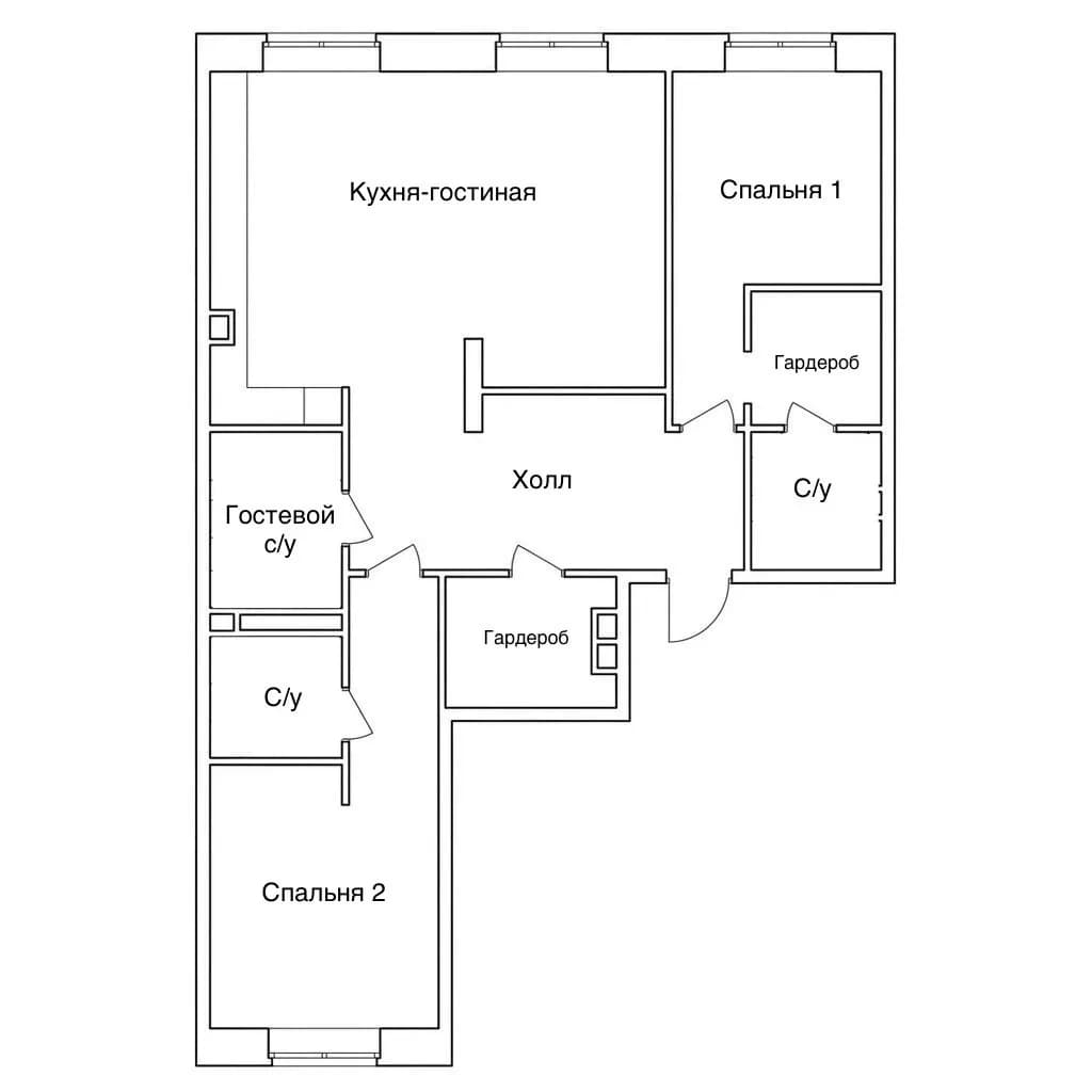 Планировка: 4-комнатная квартира 119,7 м² в ЖК Legacy («Легаси»)
