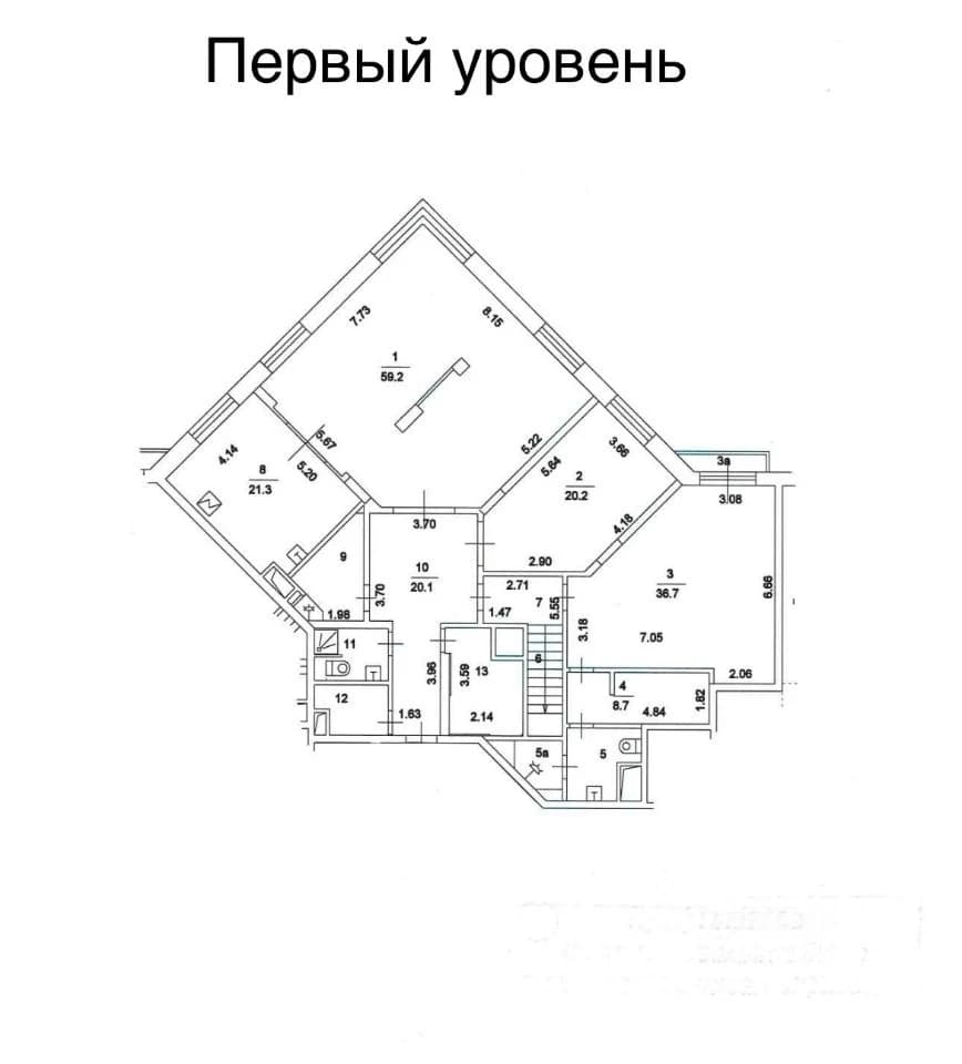 Планировка: 5-комнатная квартира 352,5 м² в ЖК «Воробьёвы горы»